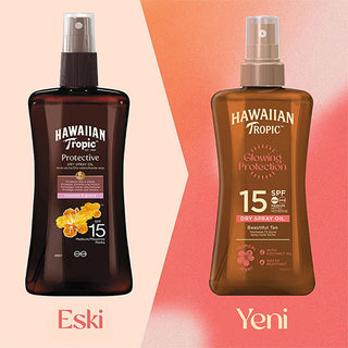 Hawaiian Tropic SPF 15 Dry Spray Tanning Oil: Protect & Bronze with Coconut & Aloe, Vegan & Cruelty-Free Sunscreen - Water Resistant Hawaiian Tropic SPF 15 Dry Oil: Bronze & Protect! Hawaiian Tropic SPF 15, dry spray tanning oil, sunscreen oil, coconut oil sunscreen, vegan sunscreen, cruelty-free sunscreen, water resistant sunscreen, bronzing sunscreen, sun protection oil, tanning oil, SPF 15, coconut oil, aloe vera, dry oil, water resistant, vegan, cruelty-free, recycled packaging, sun protection, tanning,