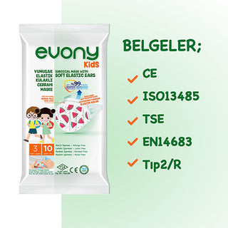 Evony Children's Face Mask: 10-Pack - TSE Certified, Soft, Comfortable, & Allergy-Free Kids Face Masks for Reliable Respiratory Protection Evony Kids Face Masks: Certified Protection & Comfort - 10 Pack children's face mask, kids face mask, disposable face mask children, patterned face mask kids, TSE certified face mask, 3-layer kids mask, soft face mask child, comfortable kids mask, allergy-free face mask children, safe face mask for child, children's mask, kids mask, disposable mask, patterned mask, TSE c