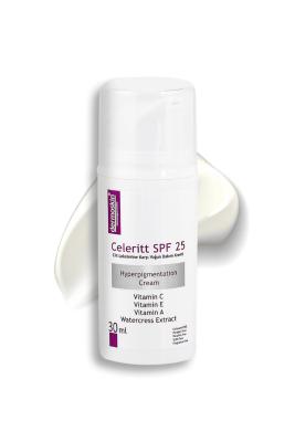 dermoskin celeritt spf 25 cream packaging, applying dermoskin celeritt spf 25 cream on skin Dermoskin Celeritt SPF 25 Cream - Anti-Pigmentation Care | 30 ml Dermoskin Celeritt SPF 25 Cream - Anti-Pigmentation Care dermoskin, spf-25, skin-care-cream, anti-pigmentation, skin-blemish-solution, uv-protection, vitamin-e, retinol, cosmetic-skin-care, ai-generated