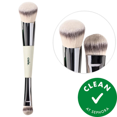 Real Techniques - Dual-Ended Complexion Makeup Brush for Flawless Foundation & Concealer Application - Vegan & Cruelty-F