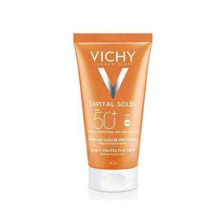 Vichy Capital Soleil SPF50+ Velvety Sunscreen Cream for Normal to Dry Skin - 1.69 fl oz, Paraben-Free, Water-Resistant Vichy Capital Soleil SPF50+ Sunscreen Cream - High Protection for Normal to Dry Skin Sunscreen Cream, SPF 50+, Vichy Capital Soleil, Normal to Dry Skin, UVA and UVB Protection, Paraben-free Sunscreen, Water-Resistant, Sunscreen for Sensitive Skin, Anti-Aging Sunscreen, Broad Spectrum Sunscreen, Facial Sunscreen, Daily Sun Protection