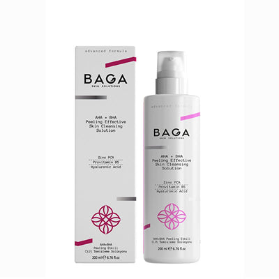Baga AHA+BHA Skin Peeling Solution: Pore Minimizing Cleanser for Dead Skin Removal & Radiant Skin - 200ml