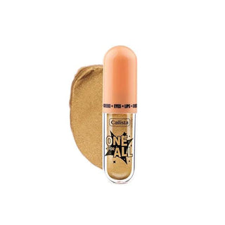 One For All Likit Göz Farı Endless Wisdom No:03 - Golden Metallic Makeup Highlighter for Eyes, Lips & Cheeks Golden Metallic Makeup Highlighter - One For All Likit Göz Farı makeup product, metallic makeup, golden highlighter, cosmetic for facial enhancement, easy apply makeup, glamorous makeup, highlighter for eyes, lips & cheeks, moisturizing makeup, glycerin, squalane, cosmetic product, beauty product, face highlighter, metallic finish, One For All, Likit Göz Farı