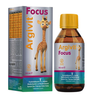 Argivit Focus: Kids Multivitamin Syrup for Enhanced Focus & Cognitive Support - L-Arginine, Phosphatidylserine, Vitamins & Minerals - Delicious Orange Flavor Argivit Focus: Kids Multivitamin for Focus & Cognitive Support multivitamin syrup, children's vitamins, focus supplement, L-Arginine supplement, phosphatidylserine supplement, vitamin and mineral supplement, liquid multivitamin, cognitive support vitamins, kids vitamins, children's multivitamin, focus for kids, memory support, immune support, vitamin C