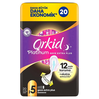 orkid platinum extra plus night sanitary pads size 5, pack of 20 hygienic pads from orkid platinum Orkid Platinum Extra Plus (Size 5) Night Sanitary Pads - 20 Count for Women and Teenagers Orkid Platinum Extra Plus Night Pads Size 5 - 20 Count orkid, sanitary-pads, hygiene, women-health, night-pads, teenagers, extra-plus, size-5, overnight-use, ai-generated