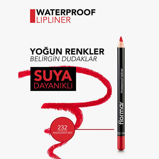 flormar passionate red lip liner product image, flormar matte waterproof lip liner swatch, flormar lip liner on model Flormar Matte Waterproof and Highly Pigmented Lip Liner 232 Passionate Red - Perfect for Makeup Enthusiasts | 0.04 oz Flormar Matte Waterproof Lip Liner - Passionate Red flormar, lip-liner, waterproof-makeup, makeup-enthusiasts, beauty-lovers, high-pigment, matte-finish, long-lasting, cosmetic, ai-generated