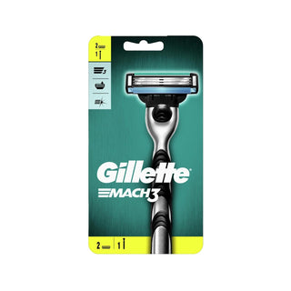 Gillette Mach3 Razor Handle with 2 Replacement Cartridge Heads - Manual Shaving Razor for Men Gillette Mach3 Razor Handle - Comfortable Shaving for Men Gillette Mach3 Razor, Manual Razor, Shaving Razor, Gillette Razor Handle, Razor Cartridges, Men's Grooming, Shaving Essentials, Personal Care, Grooming Tools