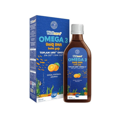 Wellcare Omega-3 UniQ DHA Fish Oil Supplement 5.07 fl oz - Orange Flavored, Gluten-Free, High DHA Content