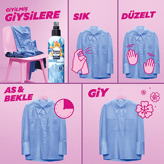 Yumoş Fabric Refreshing Spray Lilyum Scent - 6.76 fl oz, Anti-Wrinkle, Quick Refreshing for Clothes