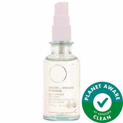 Flora + Bast Soothe + Hydrate Barrier Building Hydrosol Mist - Vegan Hydrating Face Mist with Biodynamic Herbs, Cruelty-