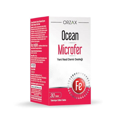 Ocean Iron Supplement Tablets - 17mg Daily Iron Intake with Lipofer for Energy Metabolism & Immune System Support