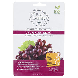 Bee Beauty Grape Seed Face Mask for Hydrated, Radiant Skin - Natural Skincare Bee Beauty Grape Seed Face Mask - Hydrate & Nourish face mask, grape seed extract, skincare, hydrating mask, natural beauty products, natural skincare, beauty routine, skincare products, relaxation, self-care, glow, radiant skin, soft skin, smooth skin