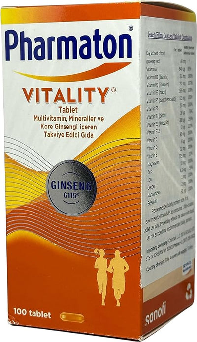 Pharmaton Vitality Multivitamin Tablets – 100 Count