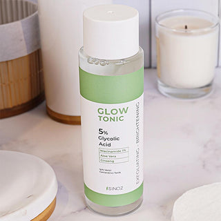 Sinoz Glow Tonik: Glycolic Acid Facial Toner for Exfoliating, Brightening & Pore Minimizing - Aloe Vera, Ginseng, Niacinamide - Radiant Skin Sinoz Glycolic Acid Toner: Exfoliate, Brighten & Minimize Pores glycolic acid toner, pore minimizing toner, exfoliating facial toner, aloe vera skin toner, ginseng toner for face, niacinamide toner, glow tonik, skin brightening toner, toner for oily skin, toner for sensitive skin, facial toner, glycolic acid, aloe vera, ginseng, niacinamide, pore tightening, exfoliatin