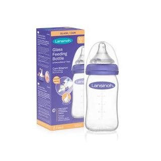 Lansinoh Borosilicate Glass Baby Bottle - NaturalWave Nipple Design, BPA Free, 5.41 fl oz Lansinoh NaturalWave Baby Bottle - BPA Free & Durable baby bottle, borosilicate glass baby bottle, BPA free baby bottle, natural feeding baby bottle, Lansinoh NaturalWave baby bottle, baby feeding, baby products, newborn essentials, baby care, Lansinoh, baby bottle gifts