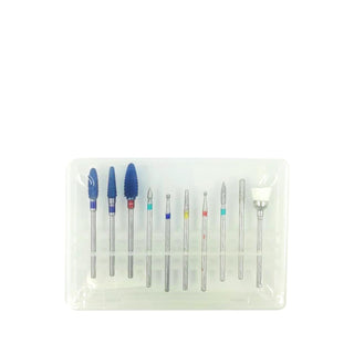 Trina Nail Care Tool Set - 10 Piece Prosthetic Nail Drill Bits for Technicians Trina 10-Piece Nail Care Tool Set for Professionals nail care tool set, prosthetic nail care, nail drill bits, Trina nail products, nail technician tools, nail grooming, prosthetic nail shaping, nail care products, beauty tools, nail technician essentials