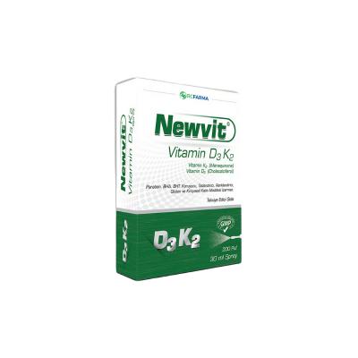 Newvit Vitamin D3K2 Dietary Supplement Spray - Gluten-Free, Easy-to-Use Vitamin D3 and K2 Supplement for Adults