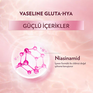 Vaseline Gluta-Hya Serum Etkili Canlandırıcı Vücut Losyonu - Moisturizing Body Lotion with Hyaluronic Acid & GlutaGlow Technology Vaseline Gluta-Hya Serum Body Lotion - Hydrate & Brighten Vaseline Gluta-Hya Serum Body Lotion, Moisturizing Body Lotion, Skin Brightening Lotion, Hyaluronic Acid Body Care, Dermatologically Tested Skincare, Hydrating Body Lotion, Brightening Body Care, GlutaGlow Technology, Niacinamide Enriched, Non-Greasy Moisturizer, Daily Skincare, Sensitive Skin Friendly, Radiant Skin, Dry S