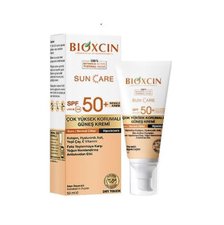 Bioxcin SPF50+ Tinted Sunscreen for Dry & Normal Skin - 50ml Bioxcin SPF50+ Tinted Sunscreen for Dry Skin SPF50+ sunscreen, tinted sunscreen, dry skin sun care, normal skin sun protection, colored sun cream, sun protection, dry skin care, normal skin care, cosmetic sunscreen, moisturizing sunscreen, travel size sunscreen