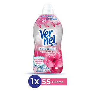 vernel-max-fresh-control-laundry-softener-bottle, floral-freshness-laundry-softener Vernel Max Fresh Control - Concentrated Laundry Softener with Floral Freshness - 1320 ml Vernel Max Fresh Control - Long-Lasting Floral Freshness vernel, laundry-softener, flower-freshness, concentrated-softener, odor-protection, long-lasting-fragrance, fabric-care, washing, softener, ai-generated