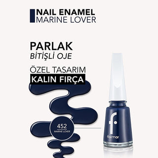 Flormar Nail Enamel: High Pigment, Long Lasting Nail Polish for Strong, Glossy Nails - Marine Lover Flormar Nail Polish: High Pigment, Long Lasting Color nail polish, high pigment nail polish, Flormar Nail Enamel, long lasting nail polish, chip resistant nail polish, glossy nail polish, nail strengthening polish, Manicure, Nail care, Nail color, colored coating, nail protection, personal grooming, nail aesthetics, nail colors, nail styles, strengthens nails, protects nails, Manicures, nail health, nail stre