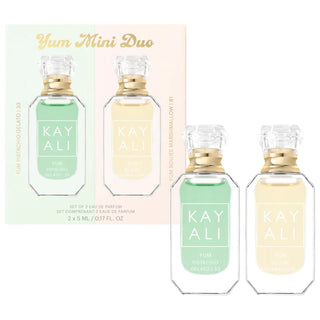 KAYALI Mini YUM Perfume Duo Set: Pistachio Gelato & Boujee Marshmallow - Indulge in Gourmand Fragrances & Discover Your Signature Scent! KAYALI Mini Perfume Set: Gourmand Fragrances - Shop Now! Mini perfume set, KAYALI perfume, Yum Pistachio Gelato, Yum Boujee Marshmallow, Gourmand fragrance, Eau de Parfum Intense, Travel size perfume, Fragrance gift set, Collectible perfume, Pistachio perfume, perfume set, KAYALI, Pistachio Gelato, Boujee Marshmallow, Gourmand, Eau de Parfum, Travel size, Fragrance gift, C