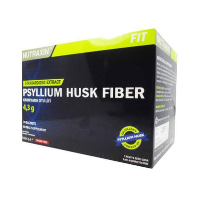 Nutraxin Psyllium Husk Fiber Supplement - 30 Sachets for Digestive Health & Constipation Relief - Increase Daily Fiber I