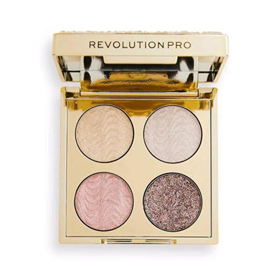 Revolution Pro Champagne Crystal Eyeshadow Palette: Compact, Shimmery, Neutral Makeup Palette for Travel & Luxury Eye Lo