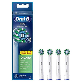 Oral-B Pro Cross Action X-Filament Electric Toothbrush Replacement Heads - 4 Pack, Compatible with Most Oral-B Models Oral-B Pro Cross Action X-Filament Replacement Heads - 4 Pack Oral-B Pro Cross Action, Electric toothbrush replacement heads, X-Filament technology, Compatible with Oral-B toothbrushes, Pack of 4 toothbrush heads, Oral hygiene, Dental care, Electric toothbrush accessories, Oral-B compatible, Toothbrush replacement heads, Dental hygiene products