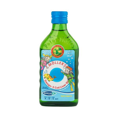 Möllers Mšllers Omega-3 Cod Liver Oil: High Potency DHA & EPA + Vitamins A, D, E - Supports Brain, Heart & Immune Health