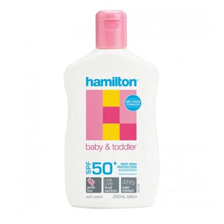 Hamilton SPF50+ Children's Sunscreen Lotion - Water-Resistant, Non-Greasy, For Face & Body - 8.45 fl oz Hamilton SPF50+ Children's Sunscreen Lotion - 8.45 fl oz children's sunscreen, SPF 50+ sunscreen lotion, water-resistant sunscreen, sunscreen for sensitive skin, family sunscreen, non-greasy sunscreen, UVA protection, UVB protection, face and body sunscreen, outdoor protection, skin protection, sun care, kids sunscreen, family sun protection