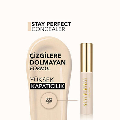 Flormar Stay Perfect: High Pigment Concealer - Long Lasting, Natural Finish, Full Coverage - Conceals Dark Circles & Ble