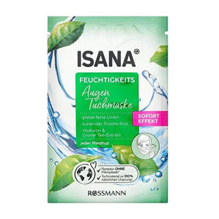 Isana Hydrating Eye Mask with Green Tea & Mango Extract - Vegan, Dermatologically Approved Isana Eye Mask for Hydration & Brightening eye mask, hydrating eye care, vegan skincare, dermatologically approved products, green tea and mango extract skincare, skincare for sensitive eyes, cruelty-free beauty products, under eye care, anti-aging eye mask