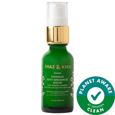 SHAZ & KIKS Moringa Anti-Breakage Hair Serum: Peptide Complex for Frizz Reduction & Damage Repair - Vegan, Ayurvedic Oil