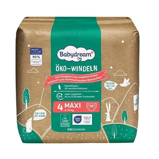 Babydream Eco-Friendly Baby Diapers, Latex-Free, Perfume-Free, EU Ecolabel Certified - Size 4, 30 Count Babydream Eco-Friendly Diapers - Latex & Perfume Free eco-friendly baby diapers, latex-free diapers, perfume-free diapers, EU Ecolabel certified diapers, absorbent baby diapers, baby care, eco-friendly baby products, sustainable diapers, size 4 diapers, 30 count diapers, Babydream