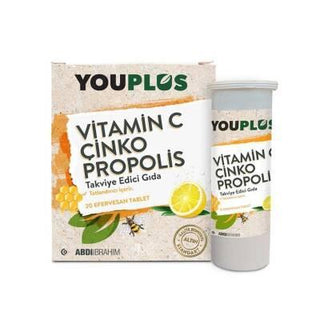 YouPlus Vitamin C Effervescent Tablets with Zinc & Propolis - Immune System Support, Gluten-Free, 20 Tablets YouPlus Vitamin C Effervescent Tablets - Immune Support, 20 Tablets Vitamin C supplement, Effervescent tablets, Immune system support, Zinc and Propolis supplement, Gluten-free dietary supplement, Health supplements, Dietary supplements, Immune health, Wellness products, Natural health supplements, Gluten-free health products, Lactose-free supplements