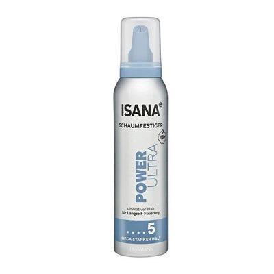 Isana Power Ultra Strong Hold Hair Mousse - 48 Hour Lasting Style, UV Protection, Vegan & Dermatologically Tested