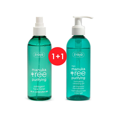 Ziaja Manuka Tree Facial Toner & Acne Cleansing Gel: Natural Blemish Treatment, Pore Reduction, and Oil Control for Acne
