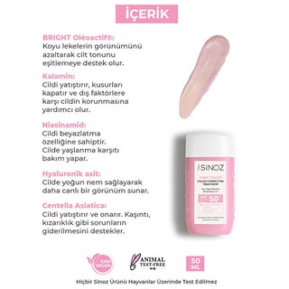 Sinoz Pink Touch SPF50+ Tone-Up Sunscreen: Color Correcting, Redness Reducing, and Brightening Mineral Facial Sunscreen with Hyaluronic Acid - 1.69 fl oz Sinoz Pink Touch SPF50 Sunscreen: Tone-Up & Color Correcting pink sunscreen, tone-up sunscreen, color correcting sunscreen, SPF50 sunscreen for face, sunscreen for redness, sunscreen for sensitive skin, brightening sunscreen, mineral sunscreen, facial sunscreen, sun protection, redness reduction, even skin tone, hyaluronic acid, niacinamide, bright oleoact