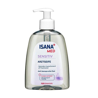 Isana Med: Gentle Moisturizing Liquid Hand Soap for Sensitive Skin - Vegan, pH Balanced, & Dermatologically Tested - Sus