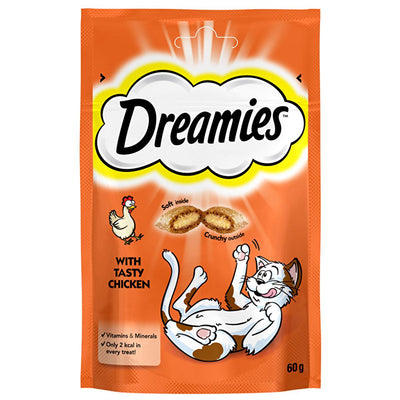 Dreamies Healthy Cat Treats - Low Calorie, Natural, Crunchy Outside Soft Inside - 60g