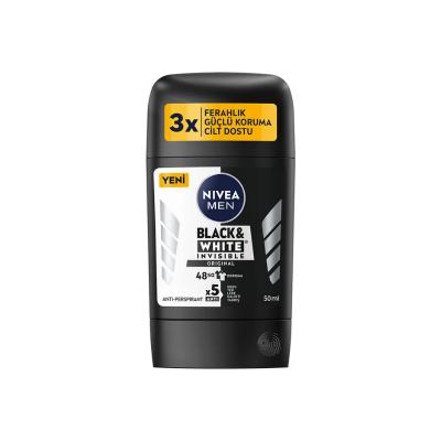 Nivea Men Black & White Original Deodorant Stick: 48H Sweat & Stain Protection for Black & White Clothes, Alcohol-Free -