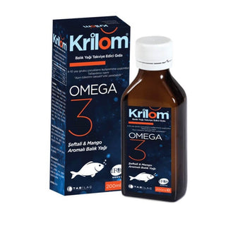 Krilom Omega 3 Peach & Mango Flavored Fish Oil 200 ml