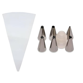 epinox pastry decorating set, epinox 6 different piping tips, pastry bag set from epinox Epinox Pastry Decorating Set - 6 Different Tips | DST-08 Epinox Pastry Decorating Set - 6 Different Tips epinox, pastry-decorating-set, baking-tools, piping-tips, cake-decorating, kitchen-supplies, ai-generated, bakers, dessert-making, cooking-accessories