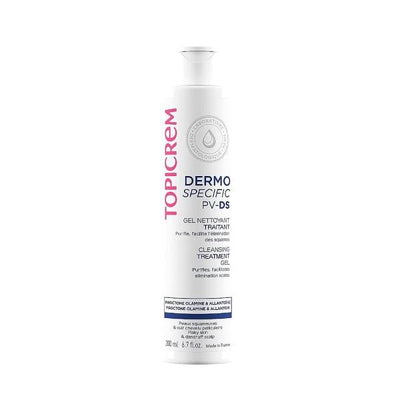 Topicrem PV/DS Cleansing Gel: Gentle Body & Hair Cleanser for Sensitive, Problematic Skin - Soothing & Irritation Relief