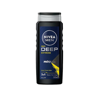 Nivea Men Deep Extreme Shower Gel for Men - 16.91 fl oz Deep Cleansing Body Wash Nivea Men Deep Extreme Shower Gel - 16.91 fl oz shower gel for men, Nivea Men Deep Extreme, deep cleansing shower gel, men's grooming products, body wash for men, men's body care, grooming essentials, shower products, Nivea men's products