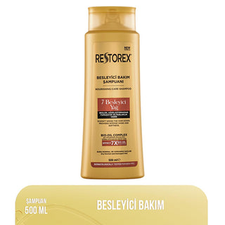 Restorex Nourishing Shampoo with 7 Oils - Moisturizing Shampoo for Dry, Damaged Hair - 500ml Restorex Nourishing Shampoo - Moisturizing for Dry Hair nourishing shampoo,Restorex 7 Besleyici Yağ,hair care shampoo,moisturizing shampoo for dry hair,shampoo with 7 oils,hair nourishment,dry hair care,damaged hair repair,Restorex,shampoo 500ml,daily shampoo,hair moisturizer,healthy hair care
