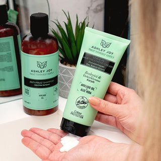 Ashley Joy Leave-In Hair Conditioner: Moisturizing Cream for Frizz Control & Color Protection with Avocado Oil & Aloe Vera - 150ml Ashley Joy Leave-In Conditioner - Frizz Control & Color Protection leave-in hair conditioner, hair moisturizing cream, frizz control hair product, color protection conditioner, avocado oil hair treatment, aloe vera hair care, chamomile hair treatment, hair repair cream, non greasy conditioner, hair shine enhancer, hair conditioner, moisturizing cream, frizz control, color protec