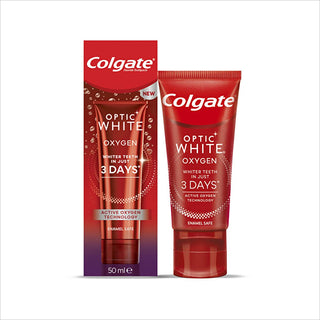 colgate optic white toothpaste 50ml, oxidation technology toothpaste, toothpaste with active oxygen, white toothpaste for deep stains Colgate Optic White Toothpaste - Oxygen Technology | 50ml Colgate Optic White Toothpaste - 50ml colgate, optic-white, toothpaste, whitening, oral-care, active-oxygen, non-abrasive, deep-stain-removal, dental-hygiene, ai-generated