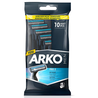 Arko Men Pro: Dual Blade Razor Blades - Experience a Smoother, More Comfortable Shave (10-Count) Arko Men Pro: Dual Blade Razor for Smooth, Comfortable Shave men's razor blades, dual blade razor, disposable razors, shaving razors for men, sensitive skin razors, Arko razor blades, razor blades, mens shaving, smooth shave razor, comfortable shave razor, shaving, grooming, personal care, mens grooming, skin care, irritation-free shave, close shave, comfortable shave, green tea, pivoting head, ergonomic handle,